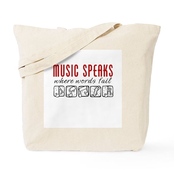 CafePress - Music Speaks Tote Bag - Unisex Canvas Tote Bag, Beige, 1-Piece