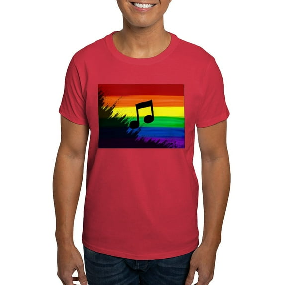 CafePress - Musical Note Gay Rainbow Art T Shirt - Men's Classic Graphic Cotton T-Shirt