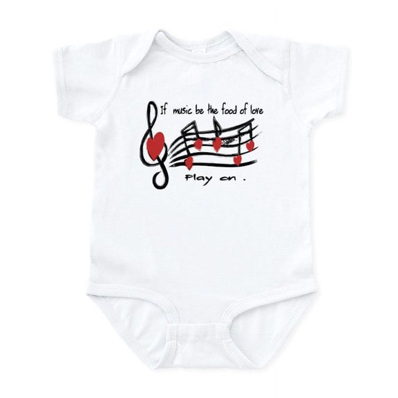 CafePress - Musical Note Love Hearts Body Suit - Baby Light Bodysuit, Size Newborn - 24 Months