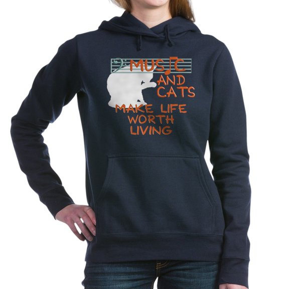 CafePress - Musicandcats Dark - Pullover Hoodie, Classic & Comfortable Hooded Sweatshirt