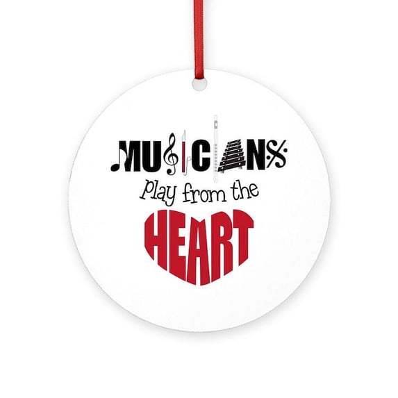 CafePress - Musicians - Round Wood Ornament 4"