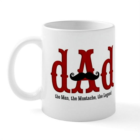 CafePress - Mustache Dad Mug - 11 oz Ceramic Mug - Novelty Coffee Tea Cup