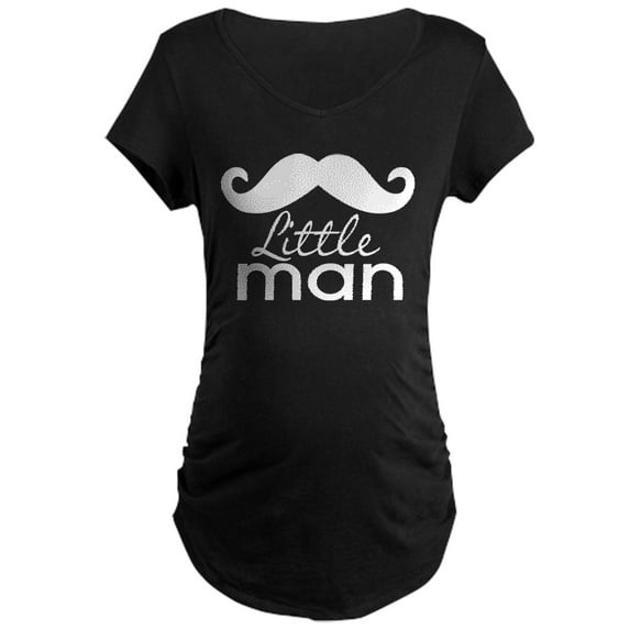 CafePress - Mustache Little Man Maternity T Shirt - Maternity Dark T-Shirt