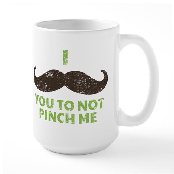 CafePress - Mustache Pinch Large Mug - 15 oz Ceramic Large White Novelty Mug