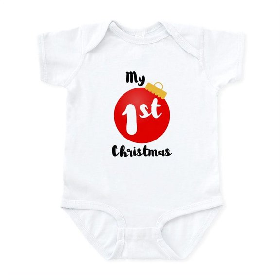 CafePress - My 1St Christmas Baby Light Bodysuit - Baby Light Bodysuit, Size Newborn - 24 Months