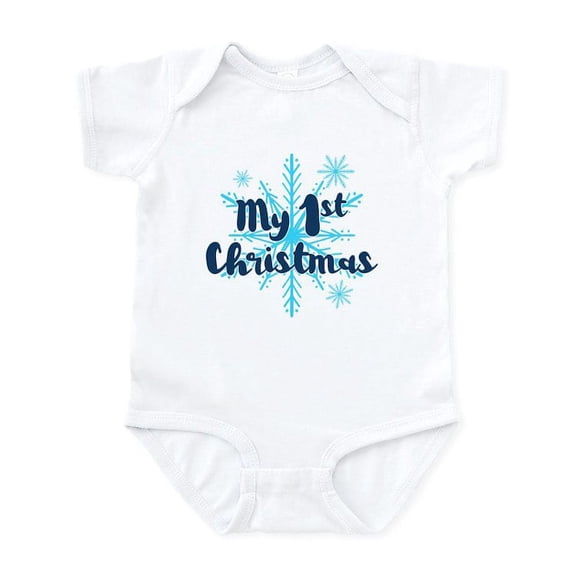 CafePress - My 1St Christmas Snowflake Baby Light Bodysuit - Baby Light Bodysuit, Size Newborn - 24 Months