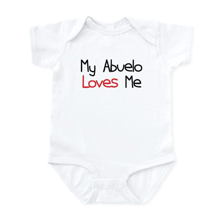 CafePress - My Abuelo Loves Me Baby Onesie Bodysuit - Baby Light Bodysuit, Size Newborn - 24 Months