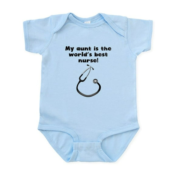 CafePress - My Aunt Is The Words Best Nurse Body Suit - Baby Light Bodysuit, Size Newborn - 24 Months