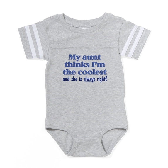 CafePress - My Aunt Thinks - Cute Infant Baby Football Bodysuit