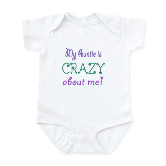 CafePress - My Auntie Is Crazy About Me Body Suit - Baby Light Bodysuit, Size Newborn - 24 Months