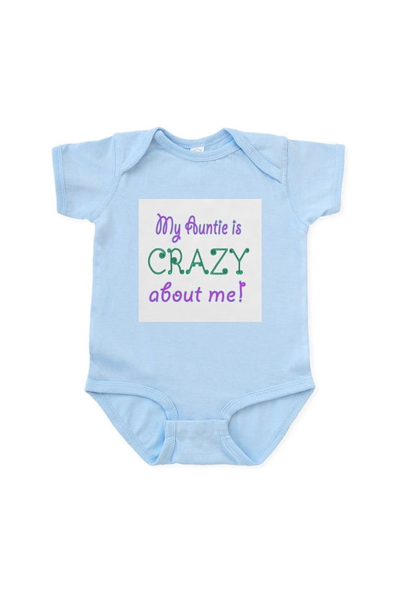 - My Auntie Is Crazy About Me Body Suit - Baby Light Bodysuit, Size Newborn - 24 Months