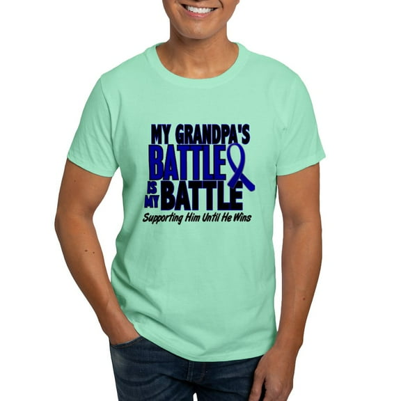 CafePress - My Battle Too 1 BLUE (Grandpa) Dark T Shirt - Men's Classic Graphic Cotton T-Shirt