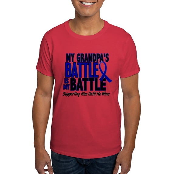 CafePress - My Battle Too 1 BLUE (Grandpa) Dark T Shirt - Men's Classic Graphic Cotton T-Shirt