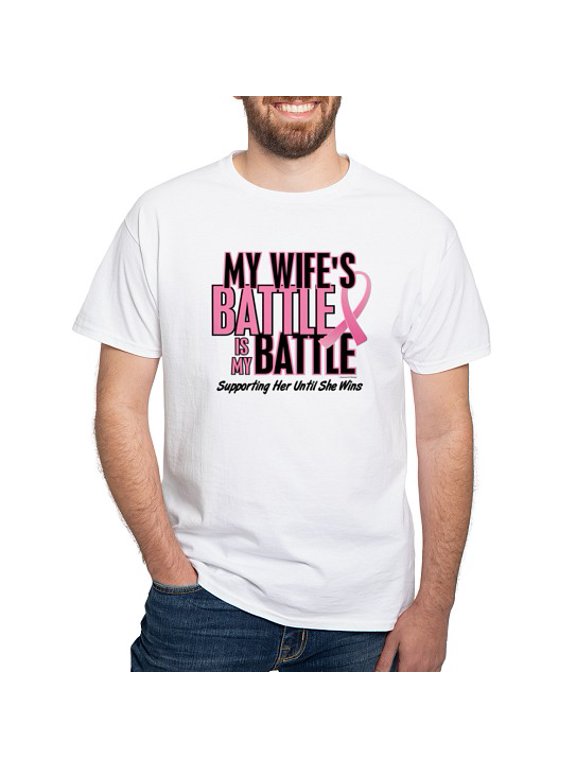 - My Battle Too 1 (Wife BC) White T Shirt - Men's Classic Cotton T-Shirts