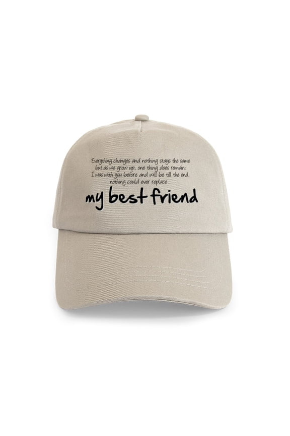 - My Best Friend Gorra Beisbol - Adjustable 100% Brushed Unisex Casual Cotton Baseball Cap, Beige, 1
