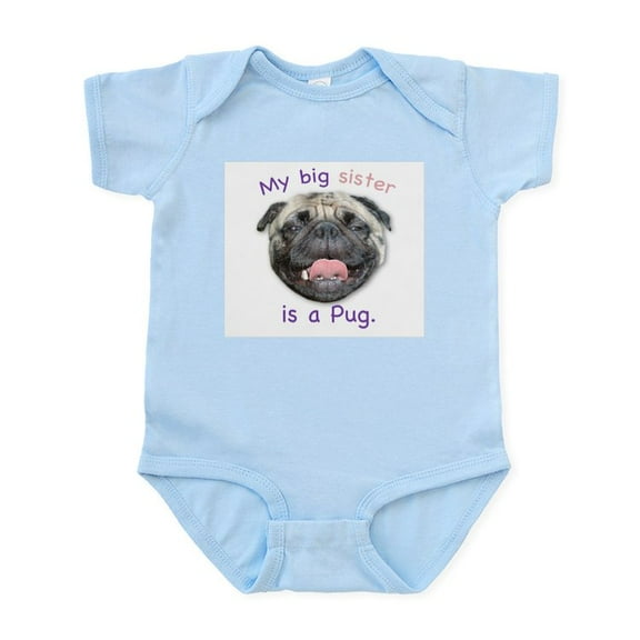 CafePress - My Big Sister Is A Fawn Pug Infant Creeper - Baby Light Bodysuit, Size Newborn - 24 Months