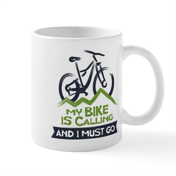 CafePress - My Bike Is Calling Mug - 11 oz Ceramic Mug - Novelty Coffee Tea Cup