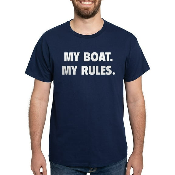 CafePress - My Boat. My Rules. Dark T Shirt - Men's Classic Graphic Cotton T-Shirt