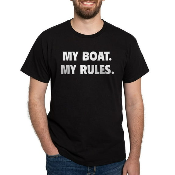 CafePress - My Boat. My Rules. Dark T Shirt - Men's Classic Graphic Cotton T-Shirt