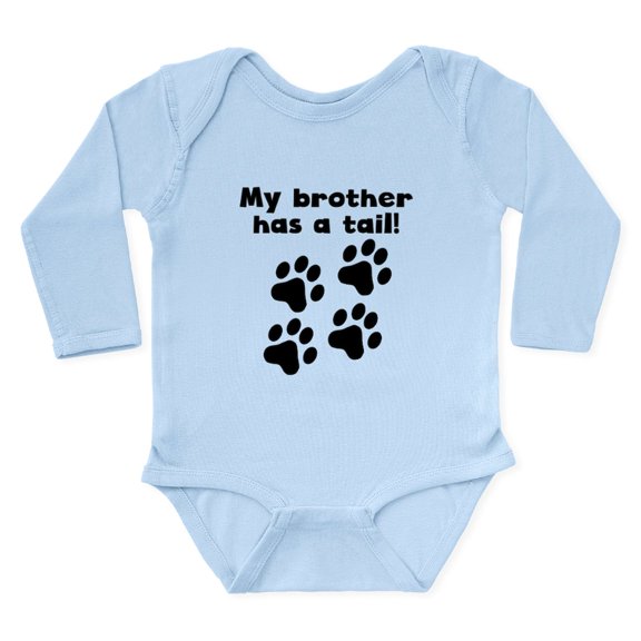 CafePress - My Brother Has A Tail Body Suit - Long Sleeve Cotton Baby Bodysuit
