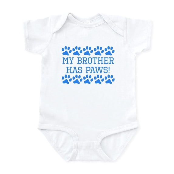 CafePress - My Brother Has Paws Body Suit - Baby Light Bodysuit, Size Newborn - 24 Months
