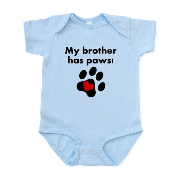 CafePress - My Brother Has Paws Body Suit - Baby Light Bodysuit, Size Newborn - 24 Months
