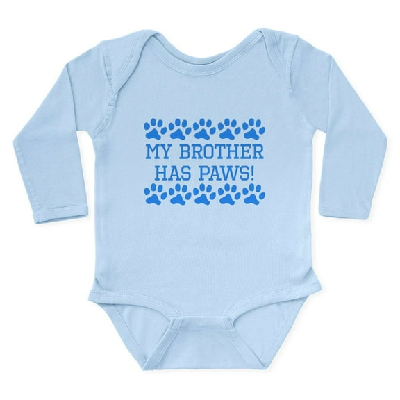 CafePress - My Brother Has Paws Body Suit - Long Sleeve Cotton Baby Bodysuit