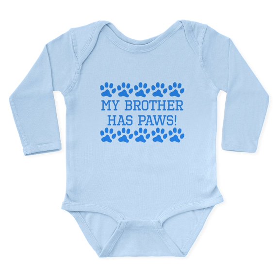 CafePress - My Brother Has Paws Body Suit - Long Sleeve Cotton Baby Bodysuit