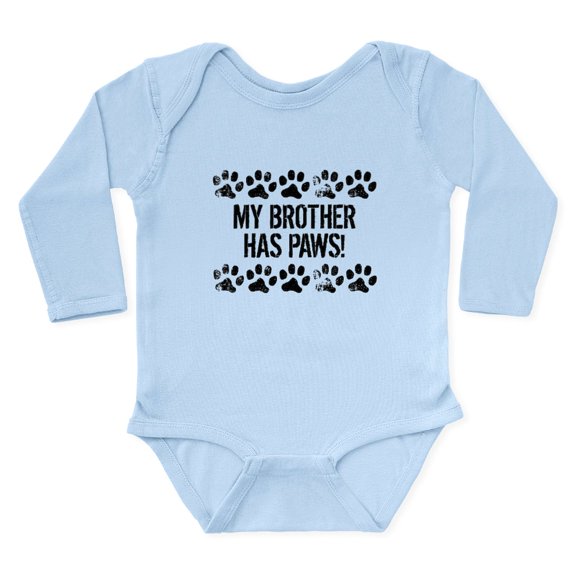 CafePress - My Brother Has Paws Body Suit - Long Sleeve Cotton Baby Bodysuit