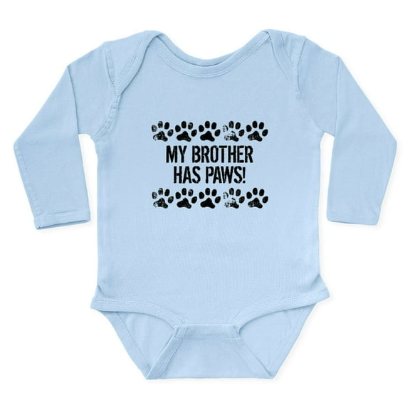 CafePress - My Brother Has Paws Body Suit - Long Sleeve Cotton Baby Bodysuit
