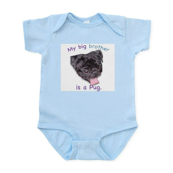 CafePress - My Brother Is A Black Pug Infant Creeper - Baby Light Bodysuit, Size Newborn - 24 Months