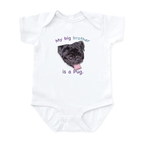CafePress - My Brother Is A Black Pug Infant Creeper - Baby Light Bodysuit, Size Newborn - 24 Months
