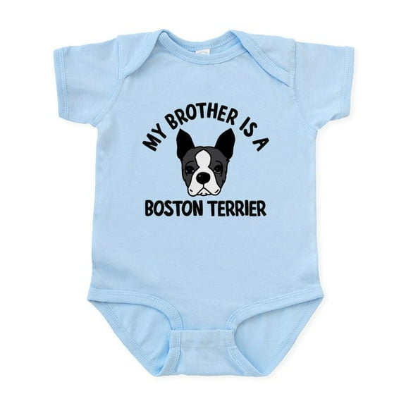 CafePress - My Brother Is A Boston Terrier Baby Light Bodysuit - Baby Light Bodysuit, Size Newborn - 24 Months