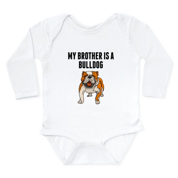 CafePress - My Brother Is A Bulldog Body Suit - Long Sleeve Cotton Baby Bodysuit