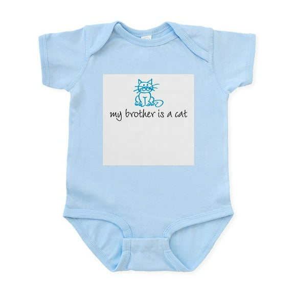 CafePress - My Brother Is A Cat Blue Infant Creeper - Baby Light Bodysuit, Size Newborn - 24 Months