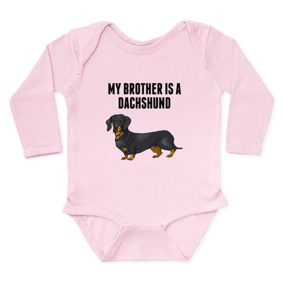 CafePress - My Brother Is A Dachshund Body Suit - Long Sleeve Cotton Baby Bodysuit