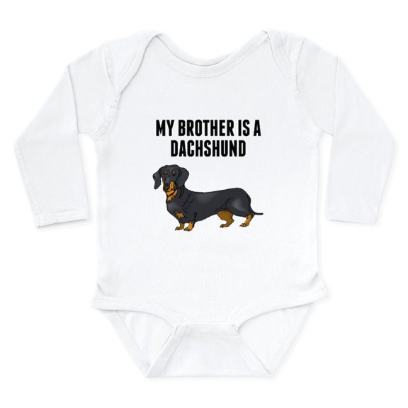 CafePress - My Brother Is A Dachshund Body Suit - Long Sleeve Cotton Baby Bodysuit