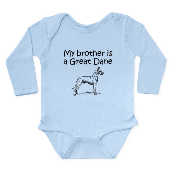 CafePress - My Brother Is A Great Dane Body Suit - Long Sleeve Cotton Baby Bodysuit