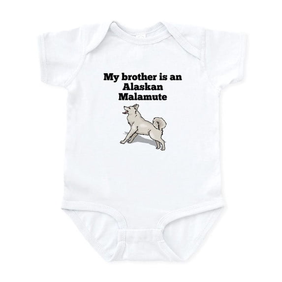 CafePress - My Brother Is An Alaskan Malamute Body Suit - Baby Light Bodysuit, Size Newborn - 24 Months
