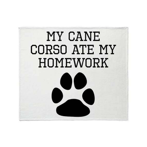 CafePress - My Cane Corso Ate My Homework Throw Blanket - Soft Fleece Throw Blanket, 50"x60" for All Ages