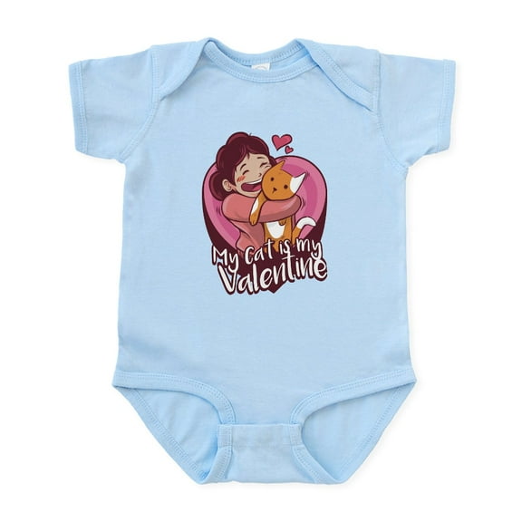 CafePress - My Cat Is My Valentine Body Suit - Baby Light Bodysuit, Size Newborn - 24 Months