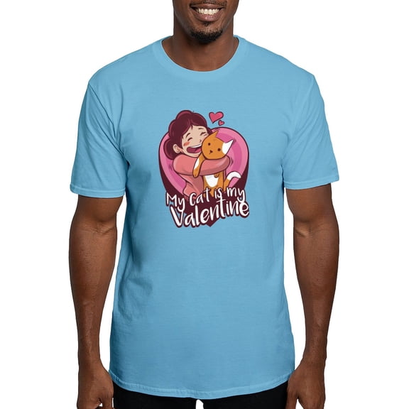 CafePress - My Cat Is My Valentine T Shirt - Fitted T-Shirt, Vintage Fit Soft Cotton Tee