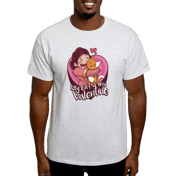 CafePress - My Cat Is My Valentine T Shirt - Men's Classic Graphic T-Shirt