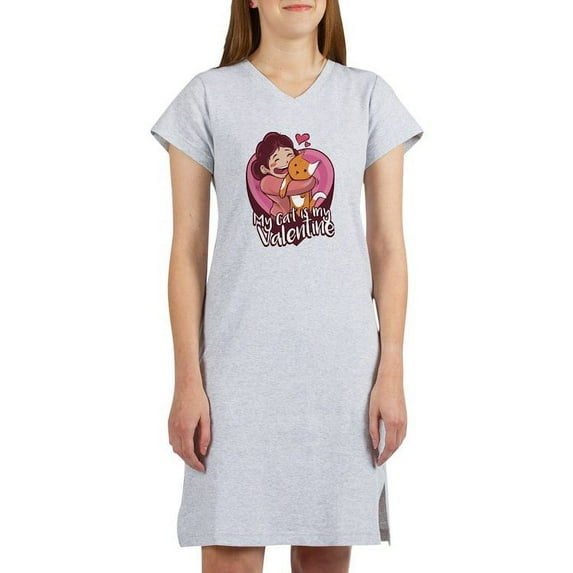 CafePress - My Cat Is My Valentine T Shirt - Women's Nightshirt