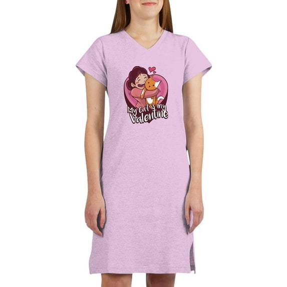 CafePress - My Cat Is My Valentine T Shirt - Women's Nightshirt