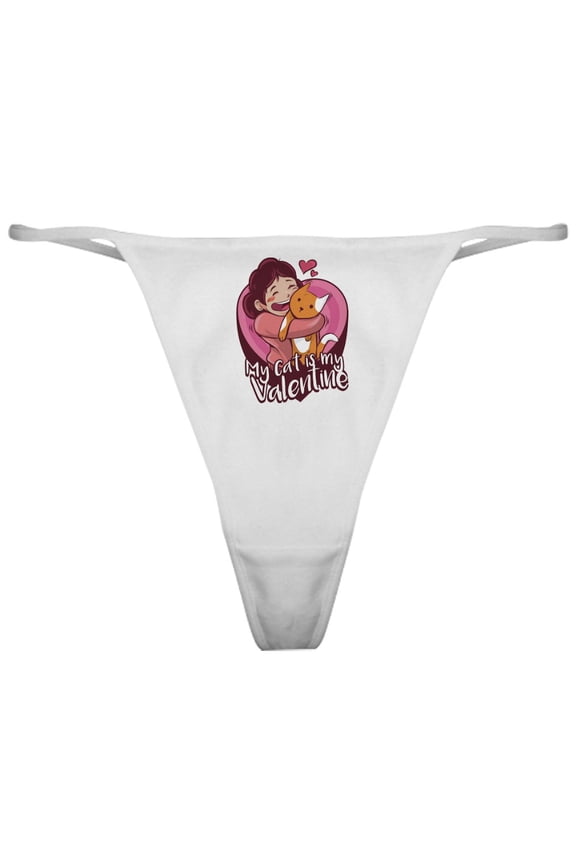 - My Cat Is My Valentine - Women's Novelty Thong Panties Underwear