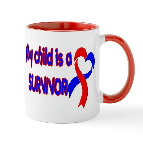 CafePress - My Child Is A CHD Survivor Mug - 11 oz Ceramic Mug - Novelty Coffee Tea Cup