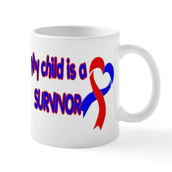CafePress - My Child Is A CHD Survivor Mug - 11 oz Ceramic Mug - Novelty Coffee Tea Cup