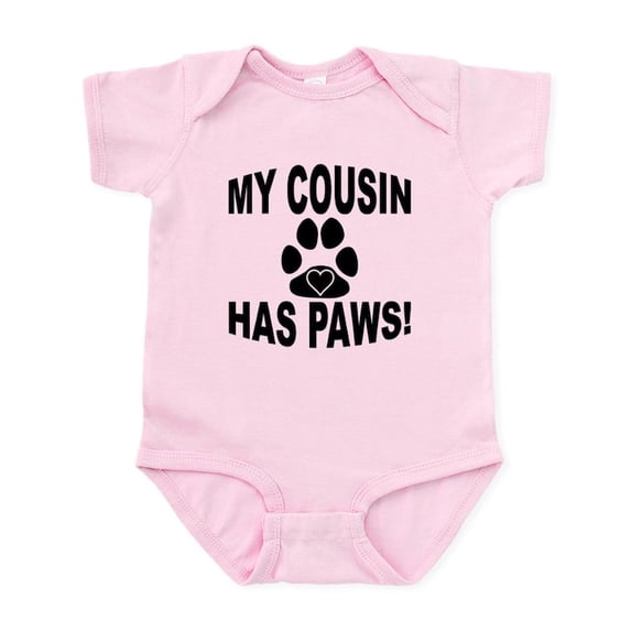 CafePress - My Cousin Has Paws Body Suit - Baby Light Bodysuit, Size Newborn - 24 Months