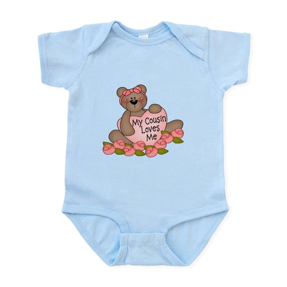 CafePress - My Cousin Loves Me CUTE Bear Infant Bodysuit - Baby Light Bodysuit, Size Newborn - 24 Months